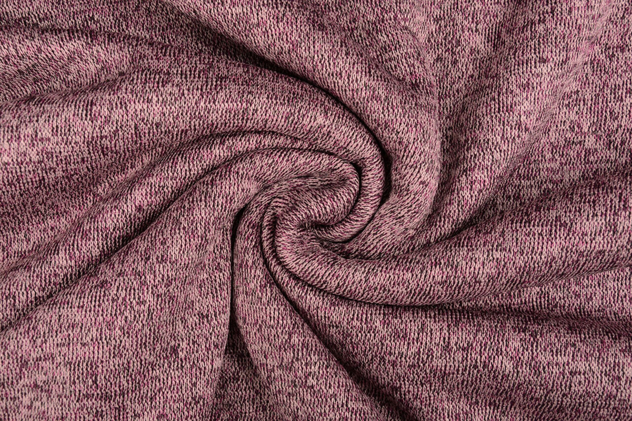 Sweatstoff Gestrickt, Bunt Melange Alpenveilchen Rosa