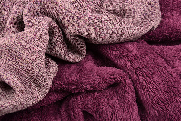 Sweatstoff Gestrickt, Bunt Melange Alpenveilchen Rosa