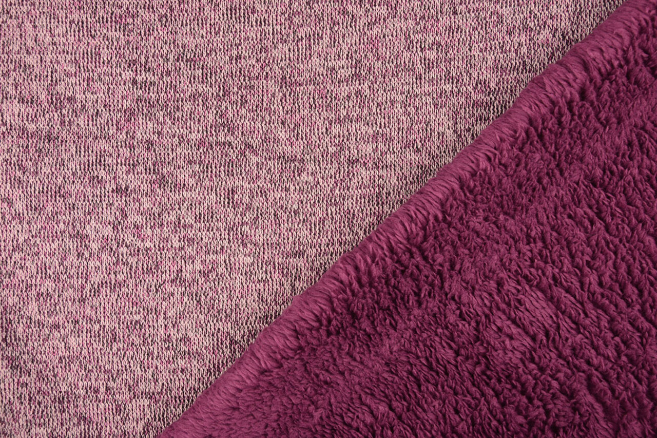 A Maglia Felpa, Pelliccia Mélange Ciclamino Rosa A Maglia Felpa, Pelliccia Mélange Ciclamino Rosa