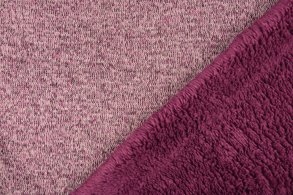 Sweatstoff Gestrickt, Bunt Melange Alpenveilchen Rosa
