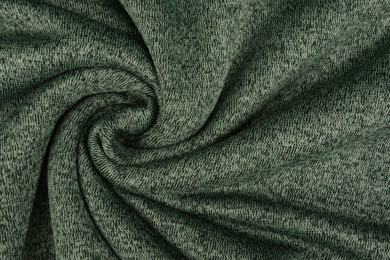 De Punto Tejido de Sudadera, Pelo Jaspeado Verde Oscuro De Punto Tejido de Sudadera, Pelo Jaspeado Verde Oscuro
