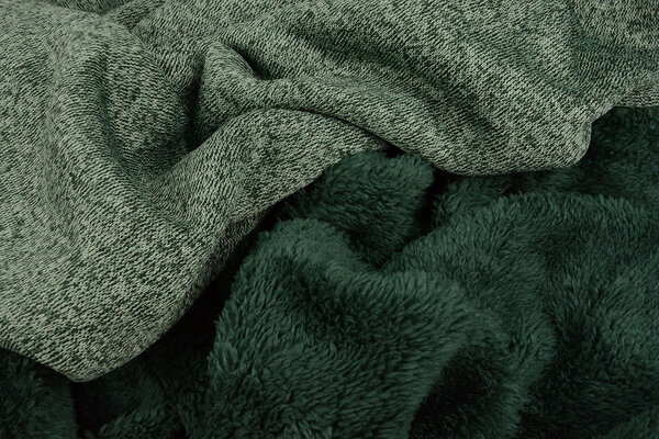 A Maglia Felpa, Pelliccia Mélange Verde Scuro A Maglia Felpa, Pelliccia Mélange Verde Scuro