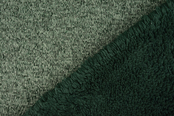 A Maglia Felpa, Pelliccia Mélange Verde Scuro A Maglia Felpa, Pelliccia Mélange Verde Scuro