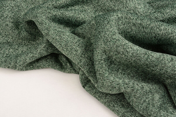 A Maglia Felpa, Pelliccia Mélange Verde Scuro A Maglia Felpa, Pelliccia Mélange Verde Scuro
