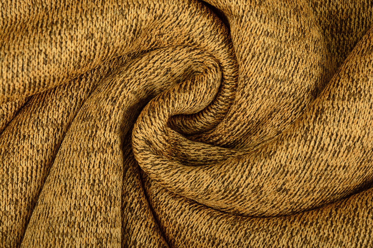 Tricoté Sweat, Fourrure Melange Ocre Jaune Tricoté Sweat, Fourrure Melange Ocre Jaune