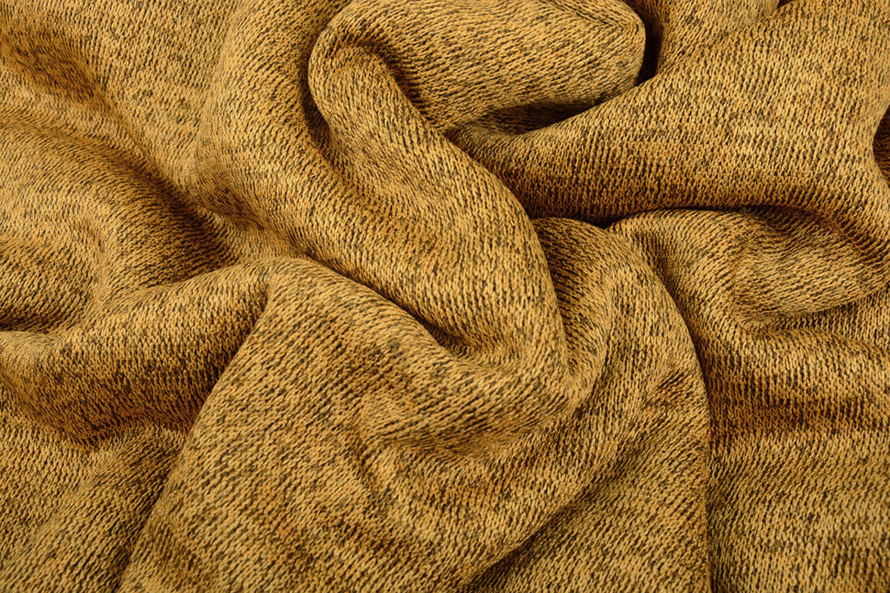 Knitted Jogging, Fur Melange Ocher Yellow Knitted Jogging, Fur Melange Ocher Yellow