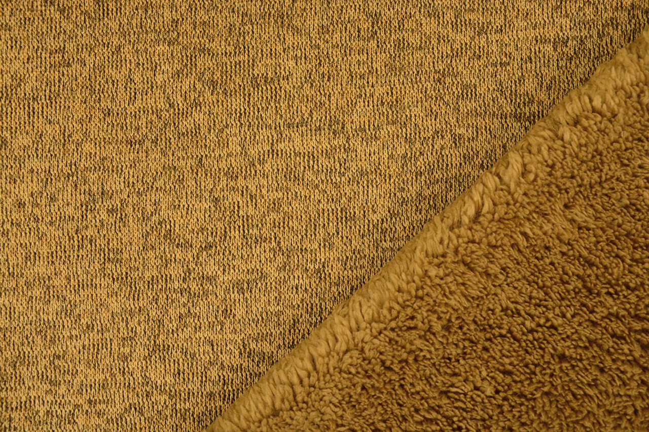 Knitted Jogging, Fur Melange Ocher Yellow Knitted Jogging, Fur Melange Ocher Yellow