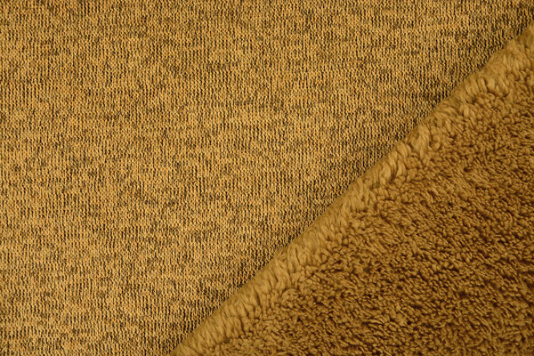 Tricoté Sweat, Fourrure Melange Ocre Jaune Tricoté Sweat, Fourrure Melange Ocre Jaune