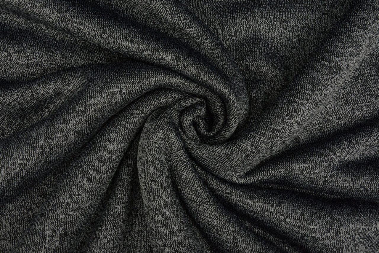 De Punto Tejido de Sudadera, Pelo Jaspeado Gris Oscuro De Punto Tejido de Sudadera, Pelo Jaspeado Gris Oscuro