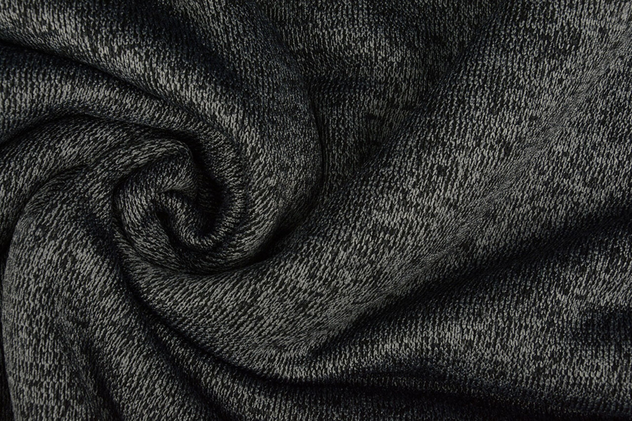 Sweatstoff Gestrickt, Bunt Melange Dunkelgrau Sweatstoff Gestrickt, Bunt Melange Dunkelgrau