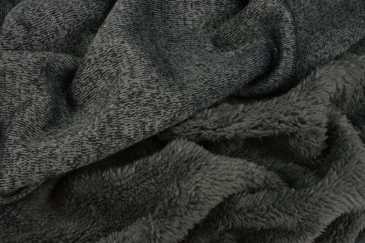 Tricoté Sweat, Fourrure Melange Gris Foncé Tricoté Sweat, Fourrure Melange Gris Foncé