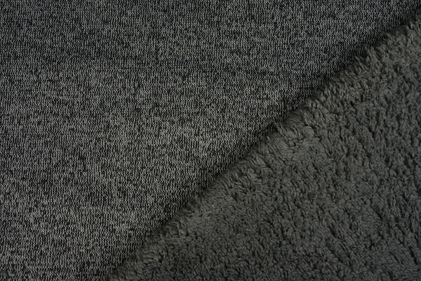 De Punto Tejido de Sudadera, Pelo Jaspeado Gris Oscuro De Punto Tejido de Sudadera, Pelo Jaspeado Gris Oscuro