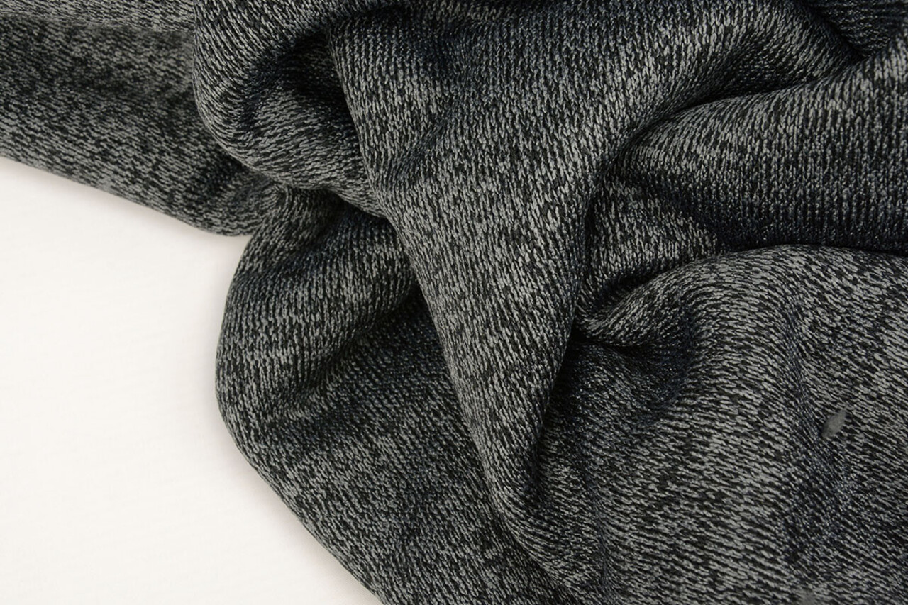 Sweatstoff Gestrickt, Bunt Melange Dunkelgrau Sweatstoff Gestrickt, Bunt Melange Dunkelgrau