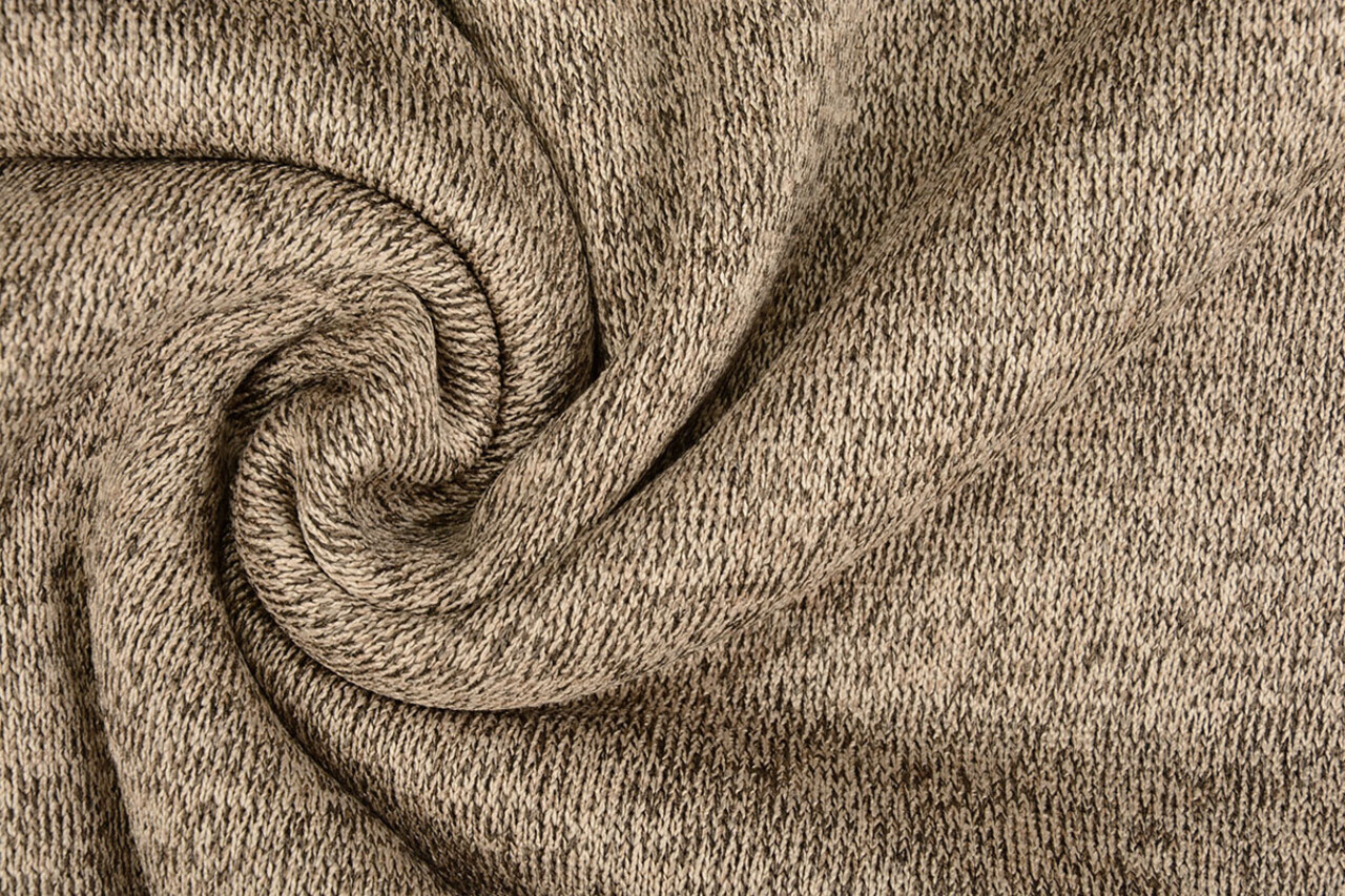 Sweatstoff Gestrickt, Bunt Melange Taupe Sweatstoff Gestrickt, Bunt Melange Taupe