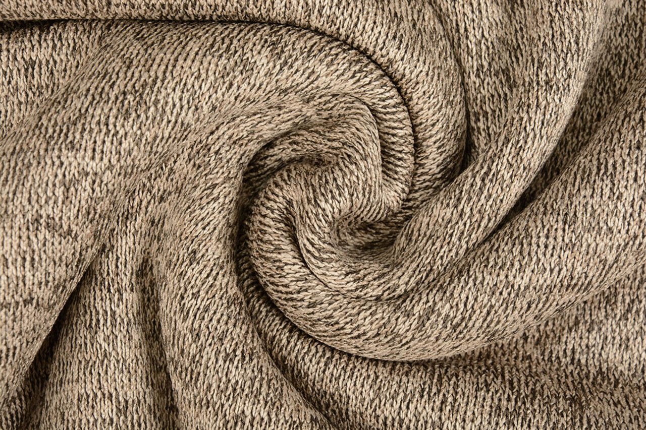 Gebreide Jogging, Bont Melange Taupe Gebreide Jogging, Bont Melange Taupe