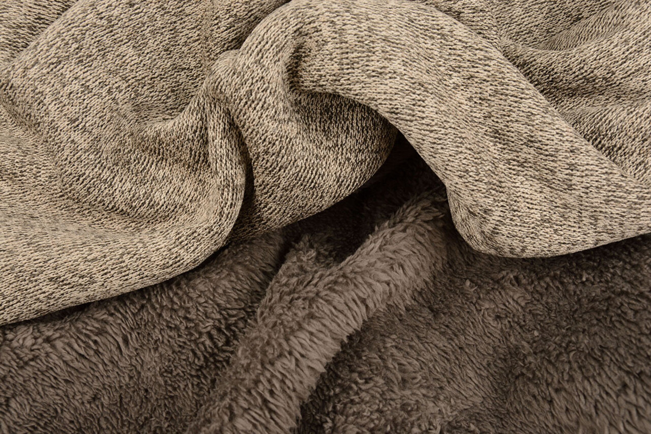 Knitted Jogging, Fur Melange Taupe Knitted Jogging, Fur Melange Taupe