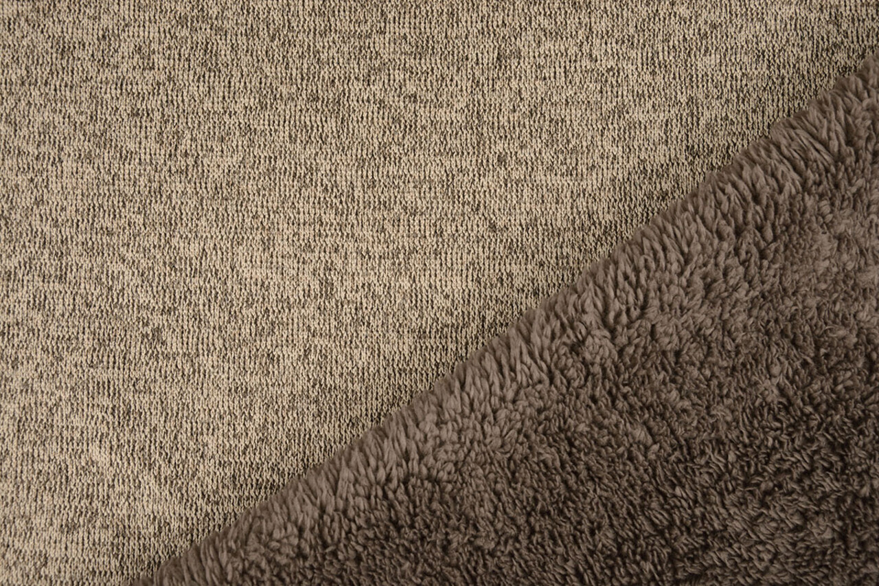 Knitted Jogging, Fur Melange Taupe Knitted Jogging, Fur Melange Taupe
