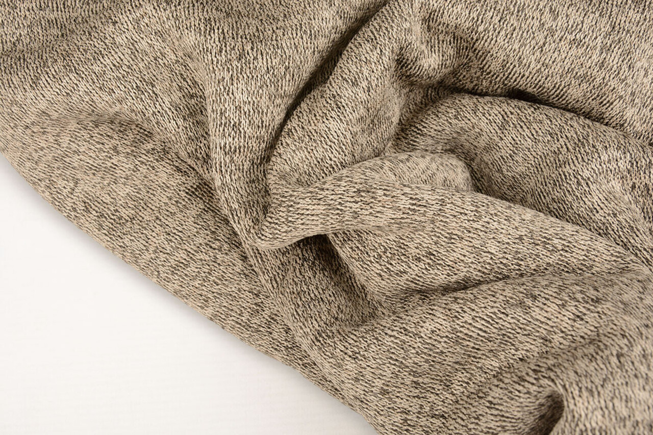 Knitted Jogging, Fur Melange Taupe Knitted Jogging, Fur Melange Taupe