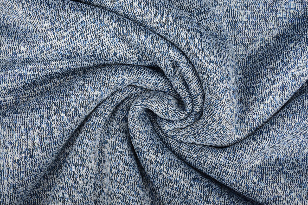 De Punto Tejido de Sudadera, Pelo Jaspeado Denim De Punto Tejido de Sudadera, Pelo Jaspeado Denim