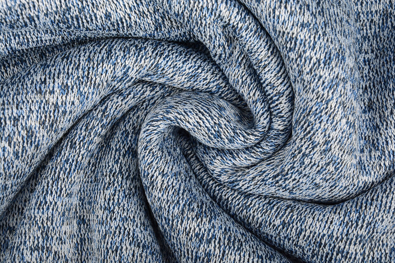 De Punto Tejido de Sudadera, Pelo Jaspeado Denim De Punto Tejido de Sudadera, Pelo Jaspeado Denim