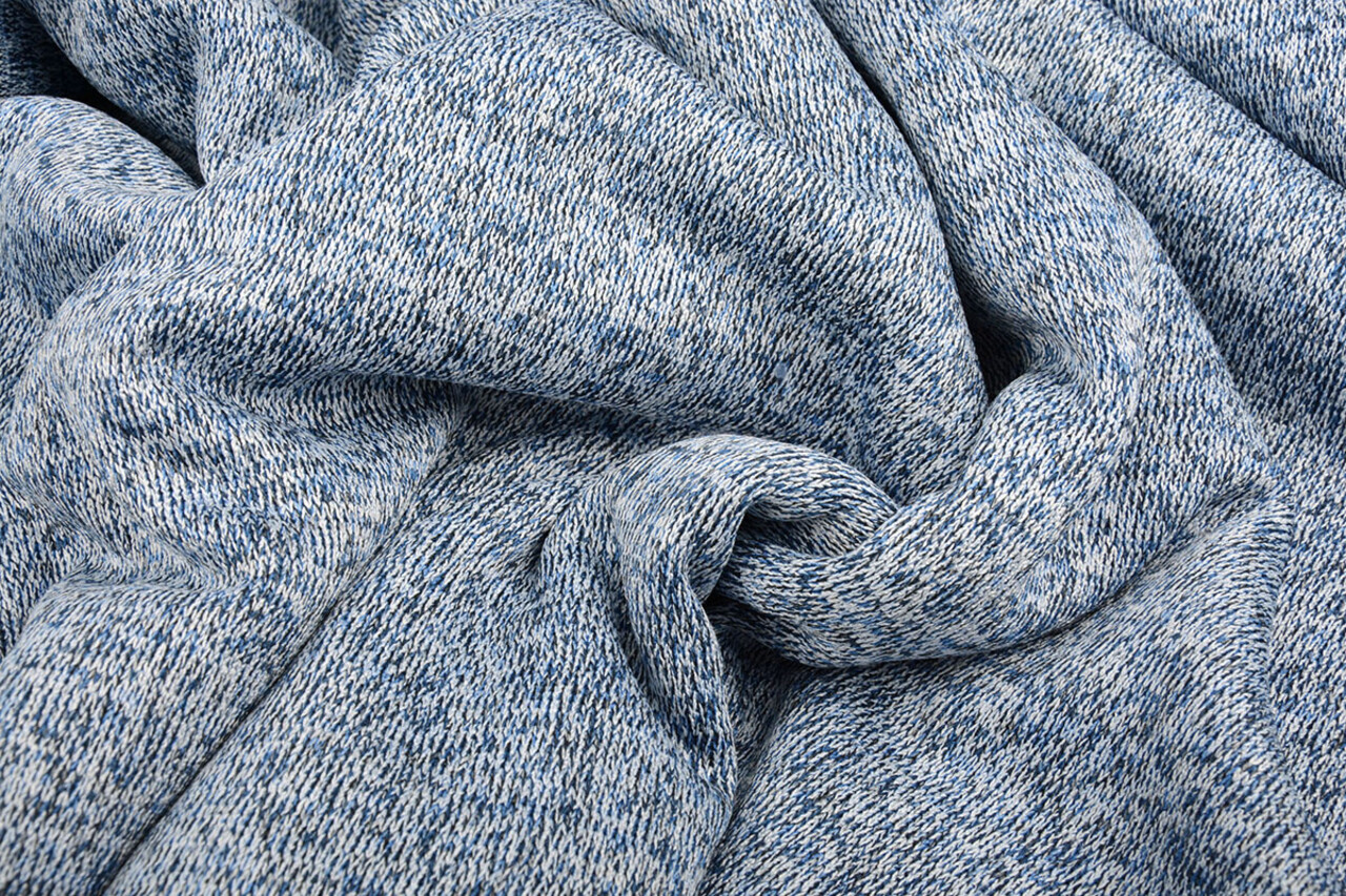 Sweatstoff Gestrickt, Bunt Melange Jeans Sweatstoff Gestrickt, Bunt Melange Jeans