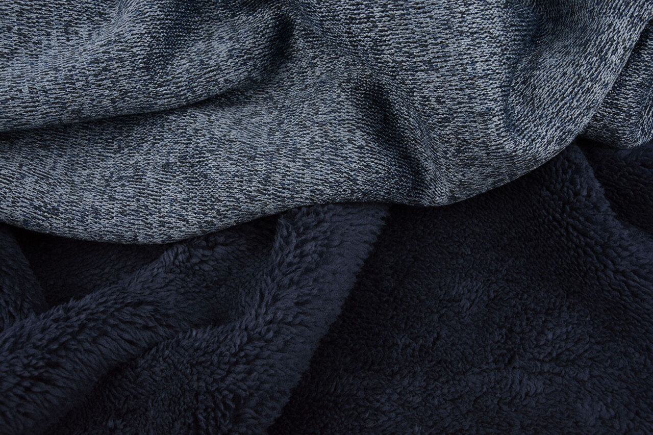 Knitted Jogging, Fur Melange Navy Blue Knitted Jogging, Fur Melange Navy Blue