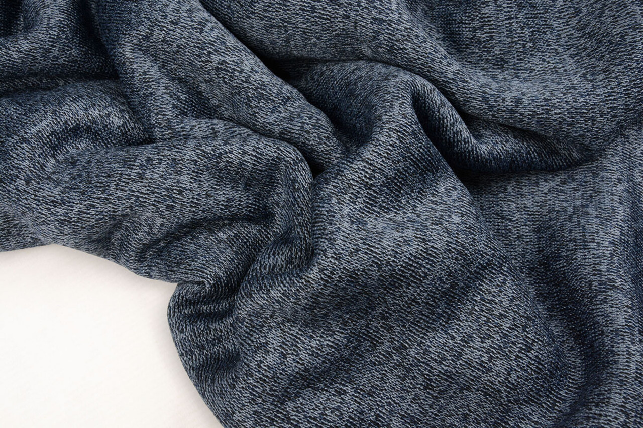 Knitted Jogging, Fur Melange Navy Blue Knitted Jogging, Fur Melange Navy Blue