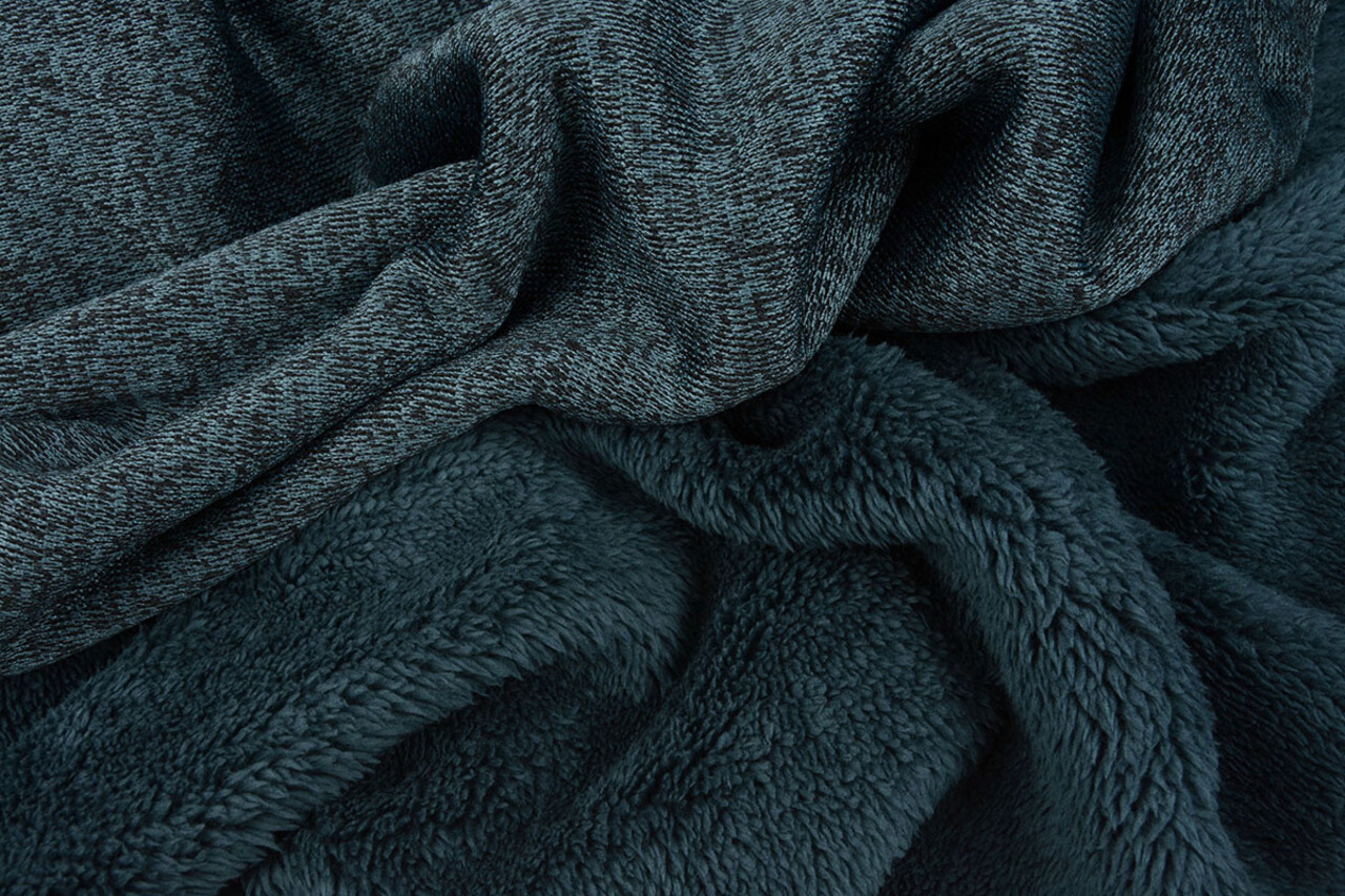 Sweatstoff Gestrickt, Bunt Melange Petrol