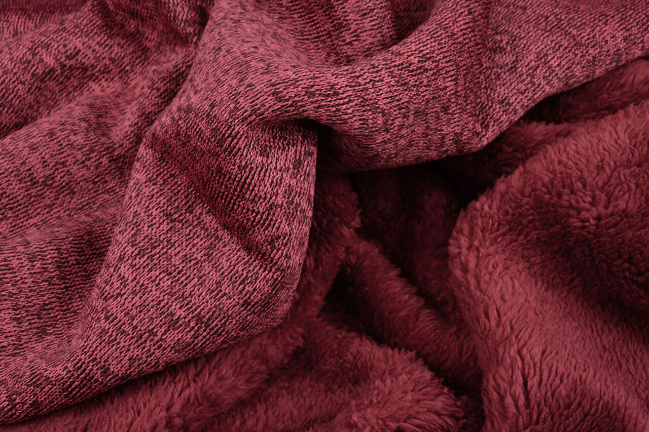 A Maglia Felpa, Pelliccia Mélange Rosso Vino A Maglia Felpa, Pelliccia Mélange Rosso Vino
