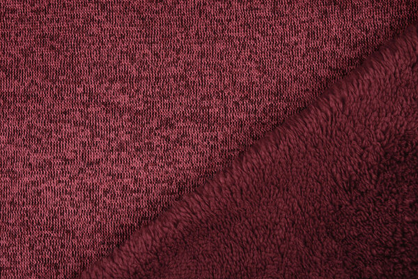 De Punto Tejido de Sudadera, Pelo Jaspeado Rojo Vino De Punto Tejido de Sudadera, Pelo Jaspeado Rojo Vino
