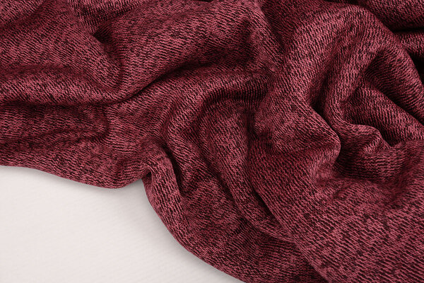 A Maglia Felpa, Pelliccia Mélange Rosso Vino A Maglia Felpa, Pelliccia Mélange Rosso Vino