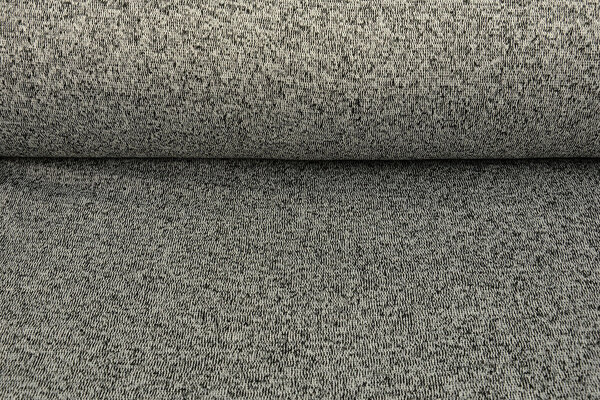 Sweatstoff Gestrickt, Bunt Melange Schwarz Grau Sweatstoff Gestrickt, Bunt Melange Schwarz Grau