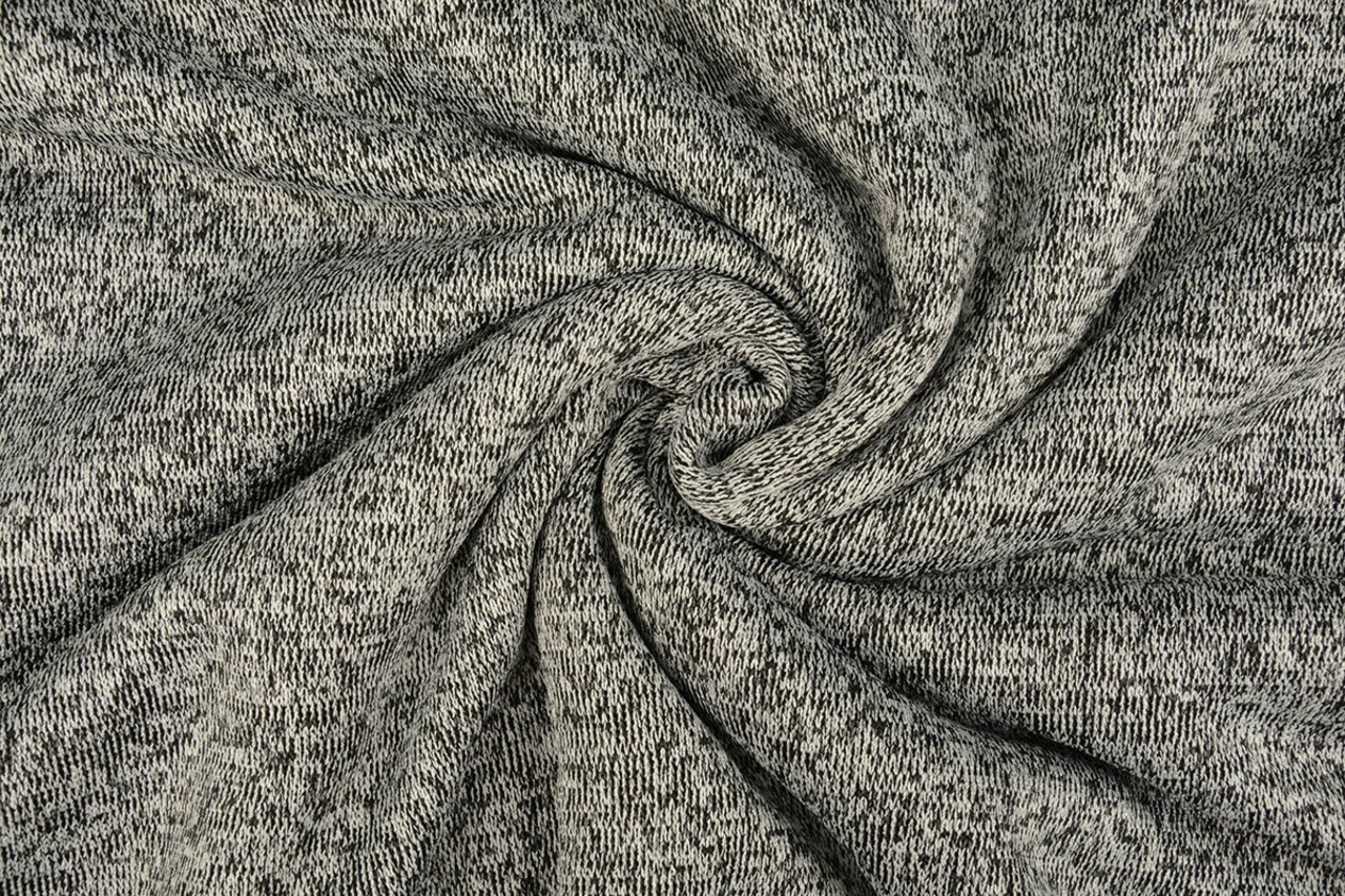 A Maglia Felpa, Pelliccia Mélange Nero Grigio A Maglia Felpa, Pelliccia Mélange Nero Grigio