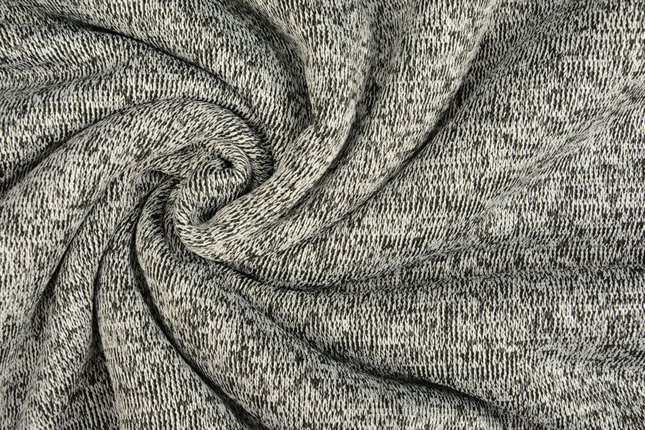 A Maglia Felpa, Pelliccia Mélange Nero Grigio A Maglia Felpa, Pelliccia Mélange Nero Grigio