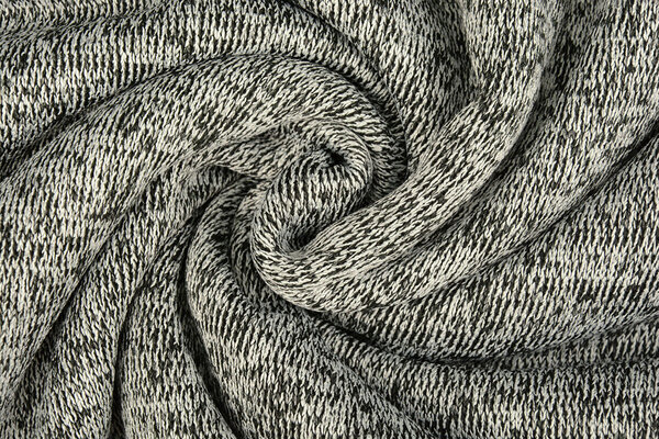 Sweatstoff Gestrickt, Bunt Melange Schwarz Grau Sweatstoff Gestrickt, Bunt Melange Schwarz Grau