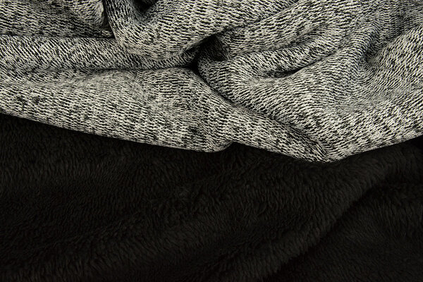 Knitted Jogging, Fur Melange Black Grey Knitted Jogging, Fur Melange Black Grey