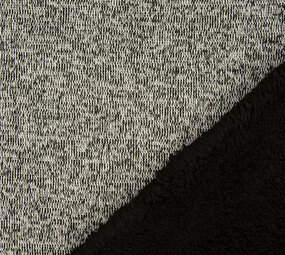 Sweatstoff Gestrickt, Bunt Melange Schwarz Grau