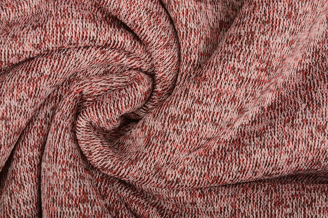Tricoté Sweat, Fourrure Melange Rouge