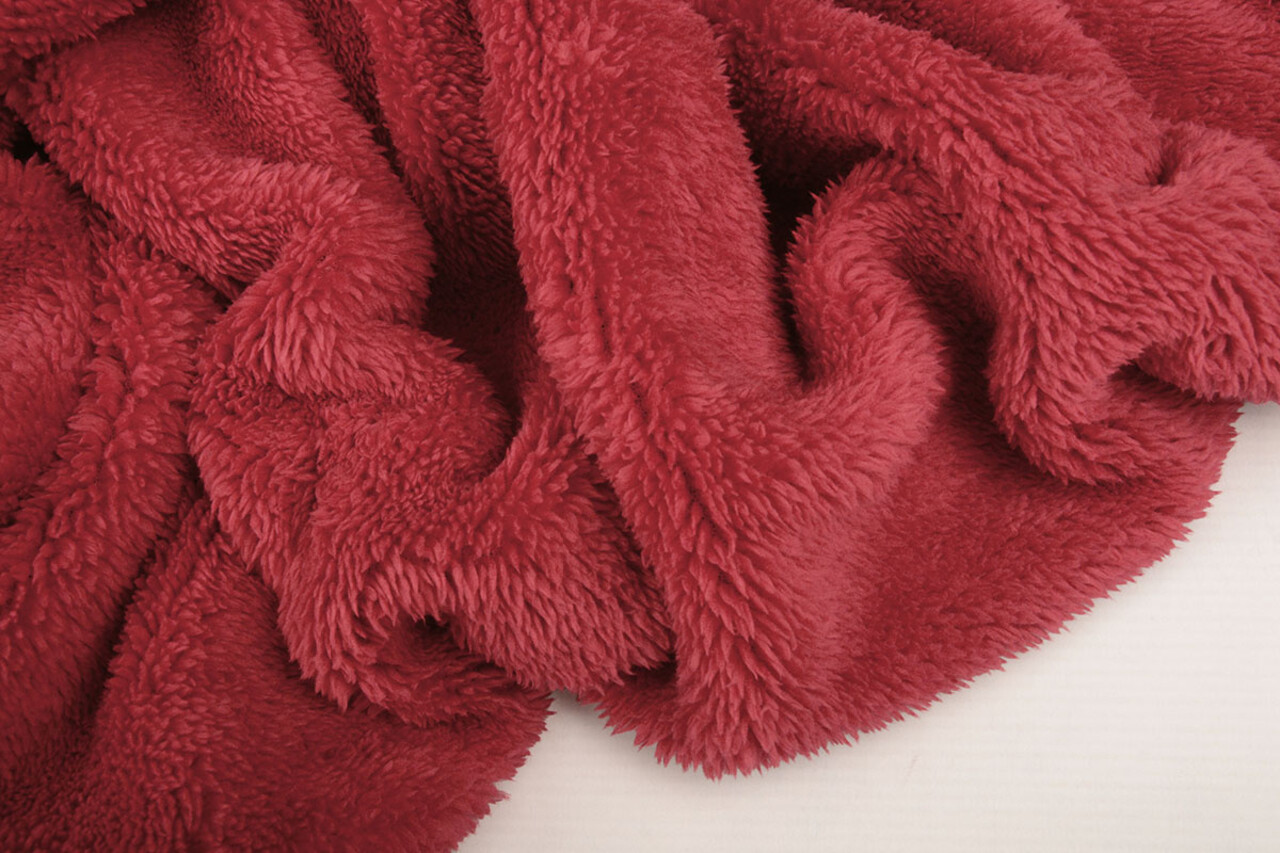 Tricoté Sweat, Fourrure Melange Rouge