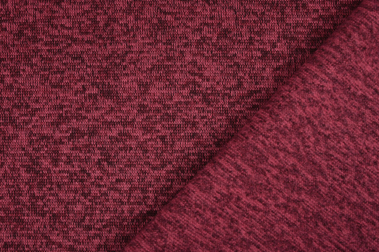 A Maglia Pile 3-Tonalità Rosso Vino A Maglia Pile 3-Tonalità Rosso Vino