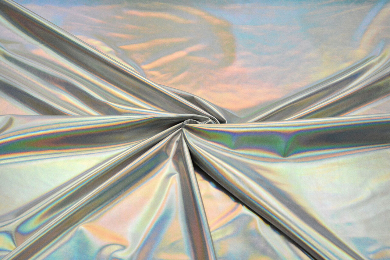 Lamé Holografisch Neon Silber