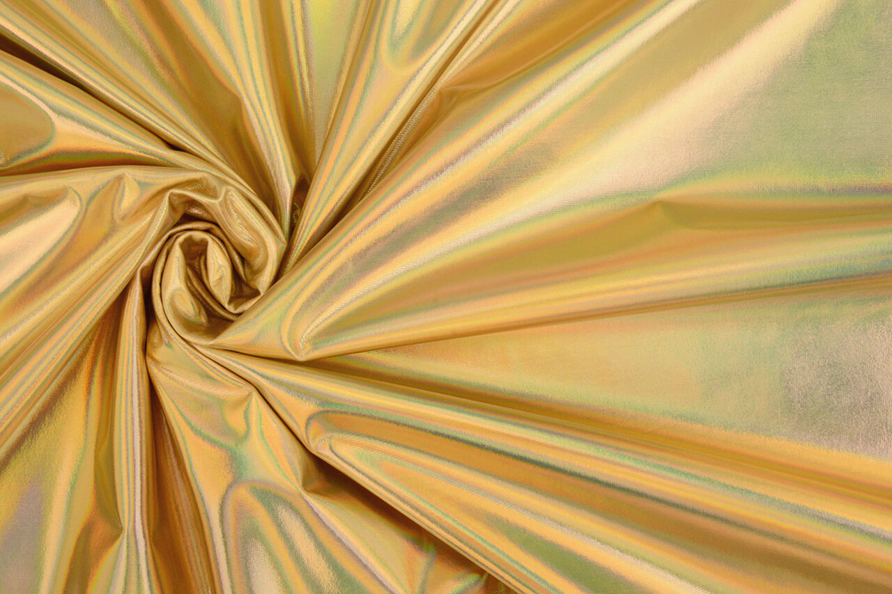 Lamé Holográfico Neon Dorado