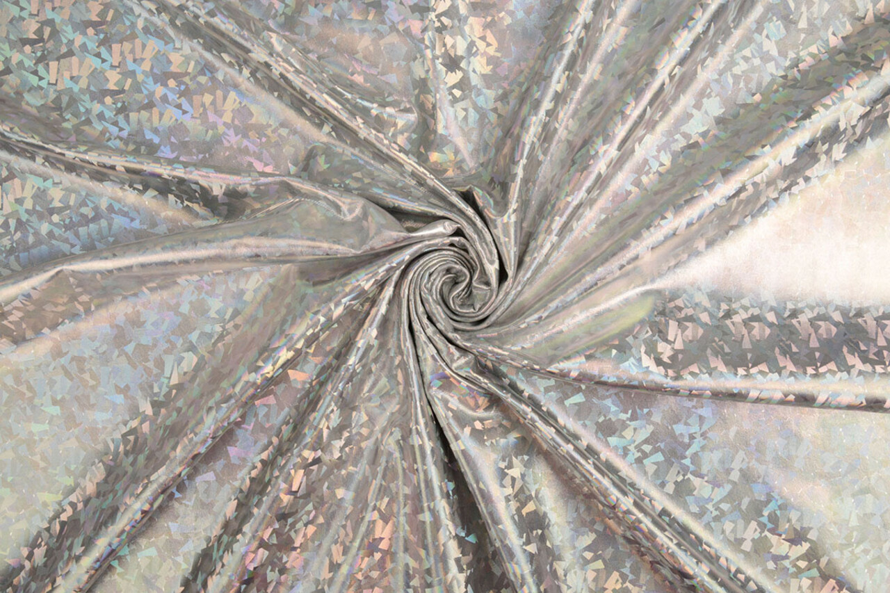 Lamé Holográfico Cosmos Plateado