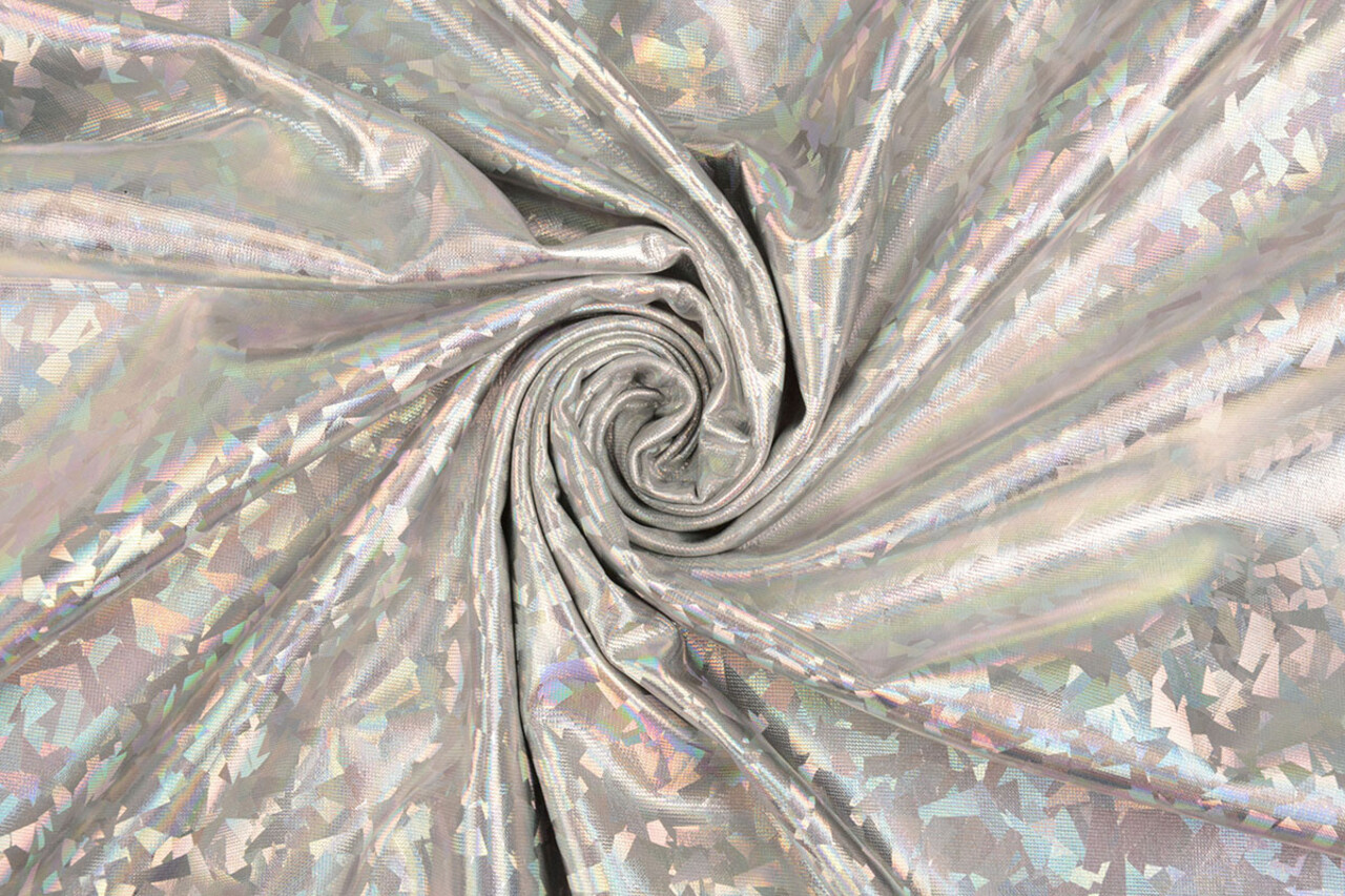 Lamé Holográfico Cosmos Plateado
