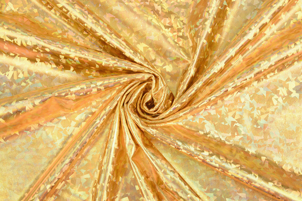 Lamé Holografisch Cosmos Goud