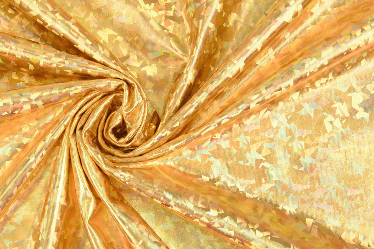 Lamé Holografisch Cosmos Goud