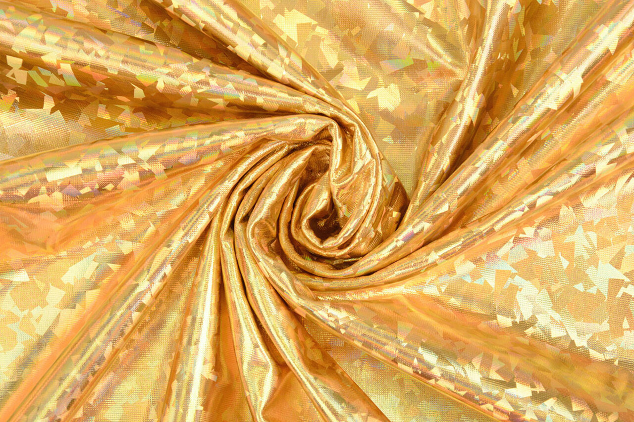 Lamé Holografisch Cosmos Goud