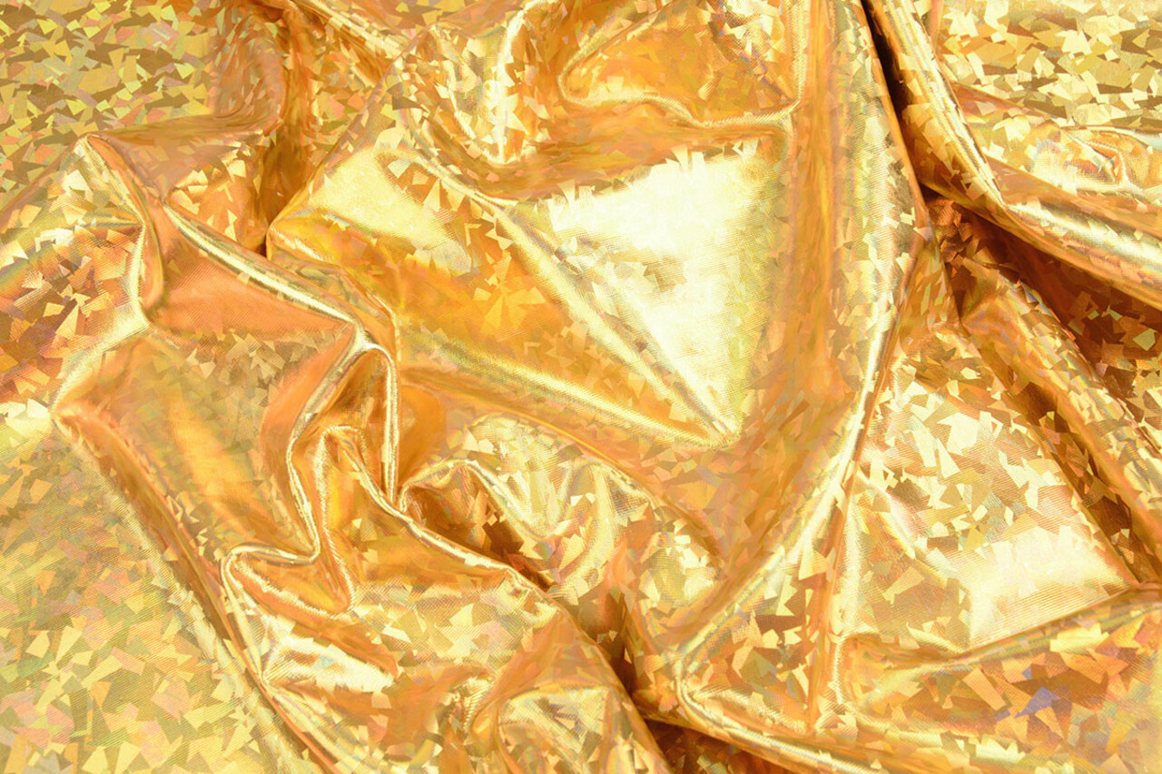 Lamé Holografisch Cosmos Goud