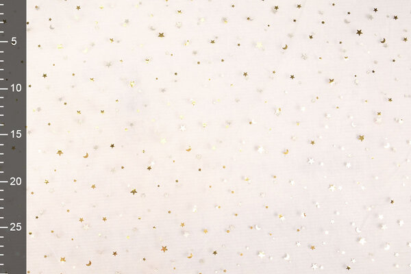 Fin Tulle Blanc Étoiles Or Fin Tulle Blanc Étoiles Or