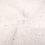 Fine Tulle Bianco Stelle Argento Fine Tulle Bianco Stelle Argento